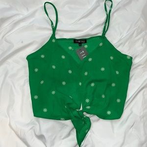 Green Knotted Cami